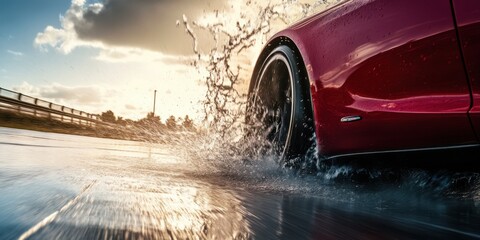 speed of the car splashing water