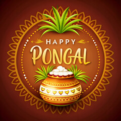 Celebrate Happy Pongal with Traditional Decorations and Greetings