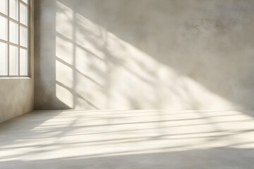 Wall Mural - minimalist concrete textures with soft shadows serene industrial interior backdrop for photo
