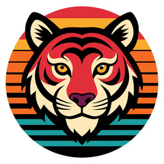 Canvas Print - head of tiger Vintage Tshirt graphics vector illustration