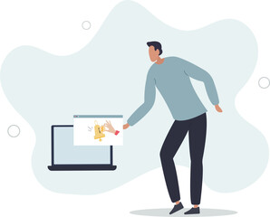 Wall Mural - Subscription business model, customer subscribe online service and pay recurring price,flat design with people.