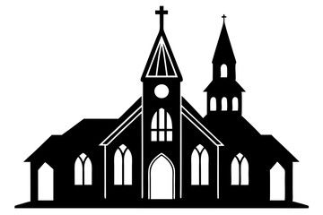 Church Silhouettes vector | vector silhouette illustration on white background