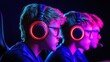© weerasak - Gamers hunch over consoles in a dim room, faces hidden by shadows; their intense focus reflects a world where every player is a potential adversary.