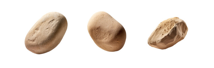 Poster - Three isolated, beige rocks of varying shapes.
