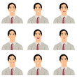 © artist404 - Set of young handsome busnessman with different facial expressions vector illustration isolated