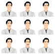 © artist404 - Set of young handsome busnessman with different facial expressions vector illustration isolated