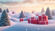 © fadi - Merry christmas and new year holidays background. Blurred bokeh background with light bulbs and Christmas tree branches. Banner.