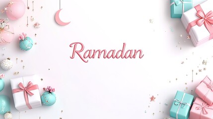 Wall Mural - Holy Ramadan Kareem moon. Month of fasting for Muslims.illustration