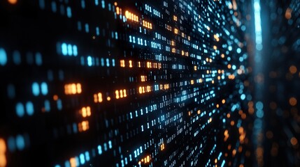 Binary Code Stream: Cascading Flow of Digital Data