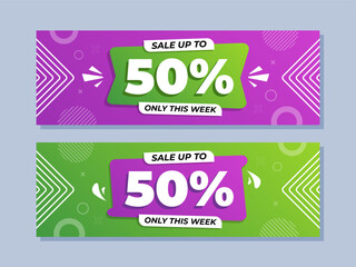 Wall Mural - Geometric sale banner template design