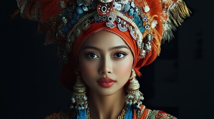 Malaysian Woman in Festive Attire