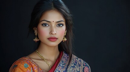 Poster - Nepalese Woman in Traditional Attire