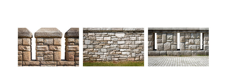 Poster - A stone wall with a gap and a paved area in the foreground.