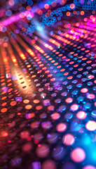 Wall Mural - Abstract disco ball macro bokeh background with colorful lights in focus and blurred shapes