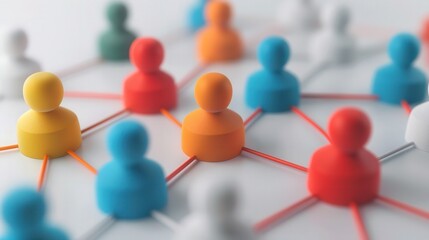 Wall Mural - colorful 3d clay networking icon, vibrant marketing element showcasing interconnected nodes, designe