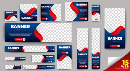 business web banners template design with image space. vector