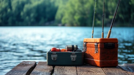 Fishing Gear on Lakeside Pier