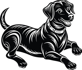 Wall Mural - labrador retriever dog silhouette vector design,isolated on a white background.