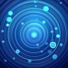 Wall Mural - abstract blue background with dynamic circles of different sizes