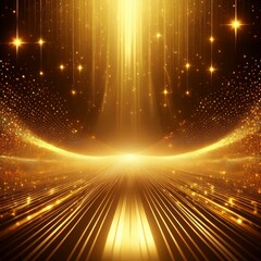 Canvas Print - gold lights awards with particles elegance abstract background