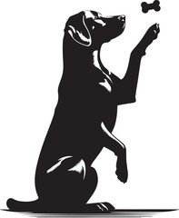 Wall Mural - labrador retriever dog silhouette vector design, isolated on a white background.