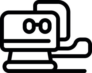 Wall Mural - computer vision concept showing computer wearing glasses icon as a representation of artificial inte