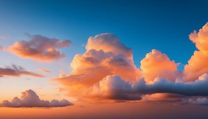 Sticker - beautiful orange clouds in the blue sunset sky