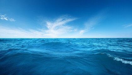 Wall Mural - blue ocean under a blue sky