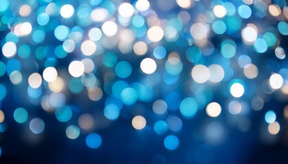 Wall Mural - holiday colorful bokeh blue lights background