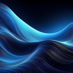 Wall Mural - abstract wave lines flowing smooth curve blue