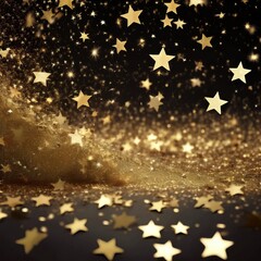 Wall Mural - golden glitter stars confetti overlay