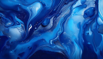 Wall Mural - abstract art blue paint background with liquid fluid grunge texture