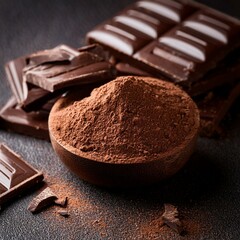 dark chocolate on dark background