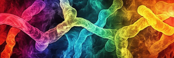 Vibrant visualization of mitosis, showcasing the dynamic process of chromosome division, educational and engaging representation of cell biology