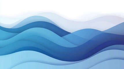 Poster - Soft Blue Wave Abstract Background Design