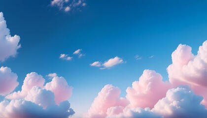Wall Mural - blue sky with pink clouds