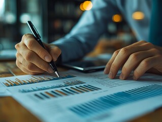 Canvas Print - businessman working together with financial report matters a table in an office