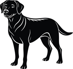 Wall Mural - labrador retriever dog silhouette vector design, isolated on a white background.