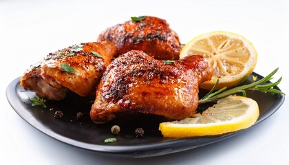 grilled chicken thighs with spices and lemon