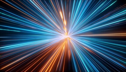 Wall Mural - illustrate glowing lines converging from multiple directions