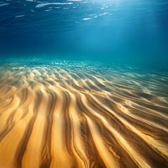 Wall Mural - yellow clean sand with wavy patterns under clear water