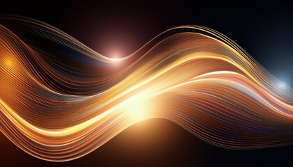 Wall Mural - abstract background with wavy lines and glowing light