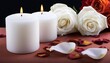 © Heaven - white candles with roses and flowers petals funeral memrial sympathy and condolences card death notice