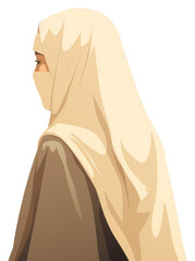 Poster - PNG Muslim hijab adult veil.