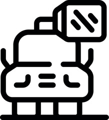 Wall Mural - simple outline vector of a smart robot scanning with a facial recognition system