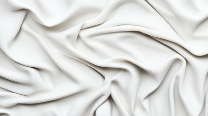 Canvas Print - Close-up of soft, white fabric with ripples and folds, creating a textured pattern.