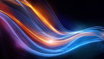 Wall Mural - abstract digital lines glowing wavy background design generative ai