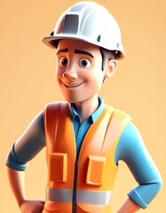 Friendly construction worker at the site