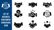 © AENGURA - Business agreement handshake icon set.