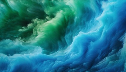 Wall Mural - a photo image of a vibrant swirling blend of bright blue and green hues with rough organic texture t